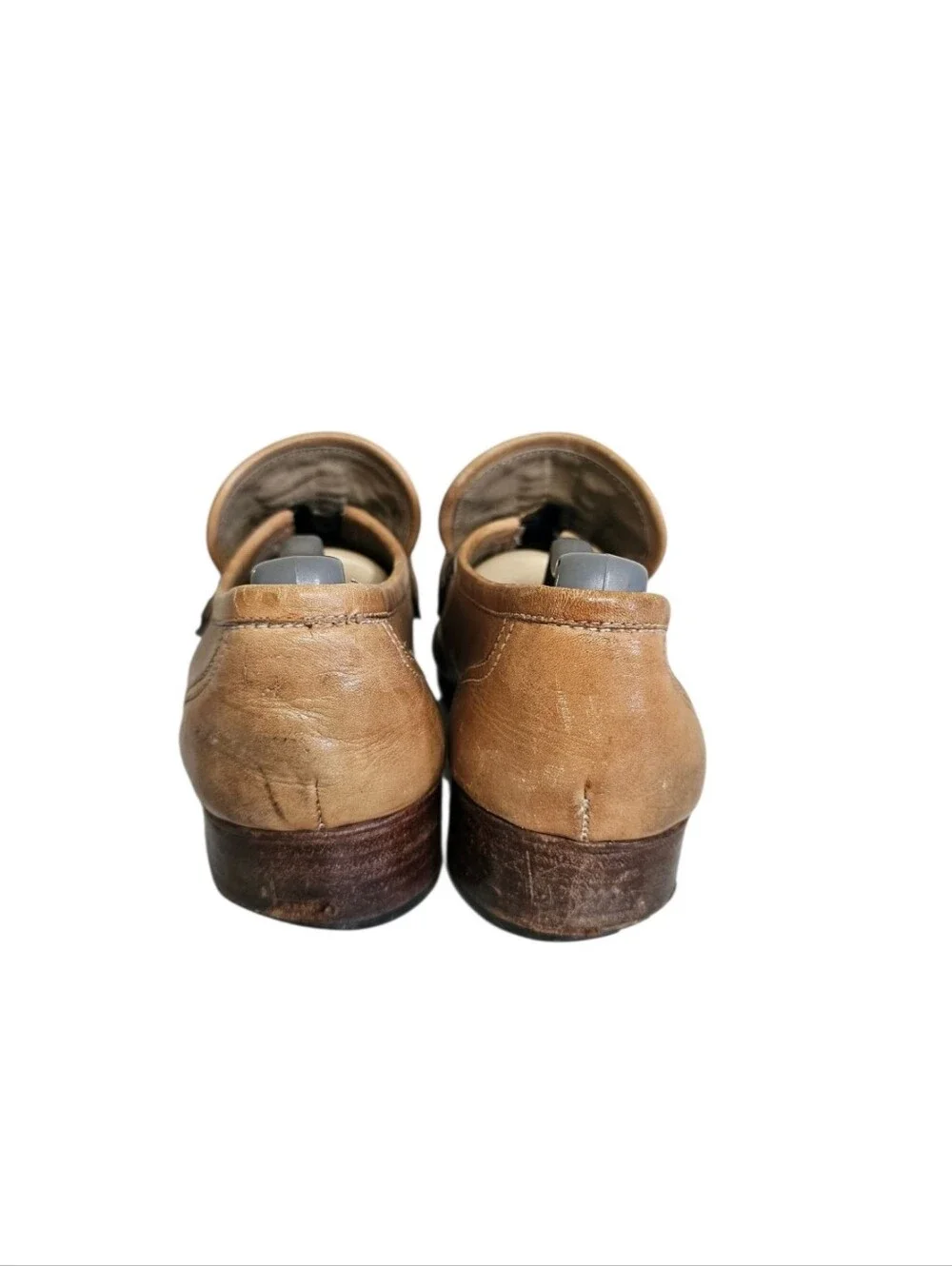 1970s vintage Men Woven Leather Platform Loafers 9.5